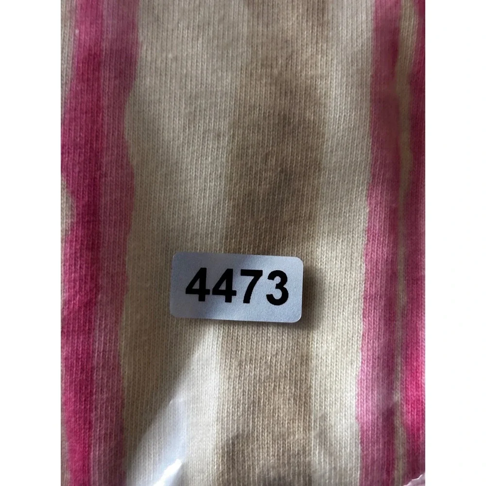 Life is Good Womens Pink Tan Striped Cotton Pajama Lounge Pants Size M